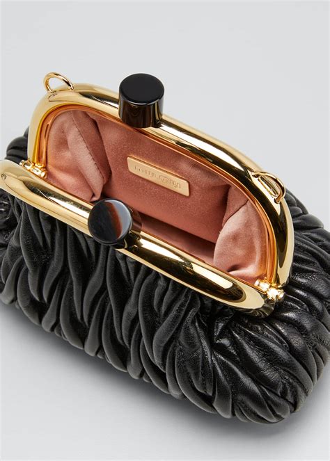 Miu Miu Belle Mini Napa Crossbody Clutch Bag.